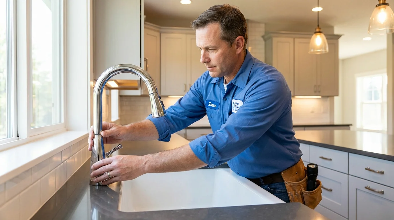 Kitchen faucet installation by Johns Plumbing LLC in Owings Mills
